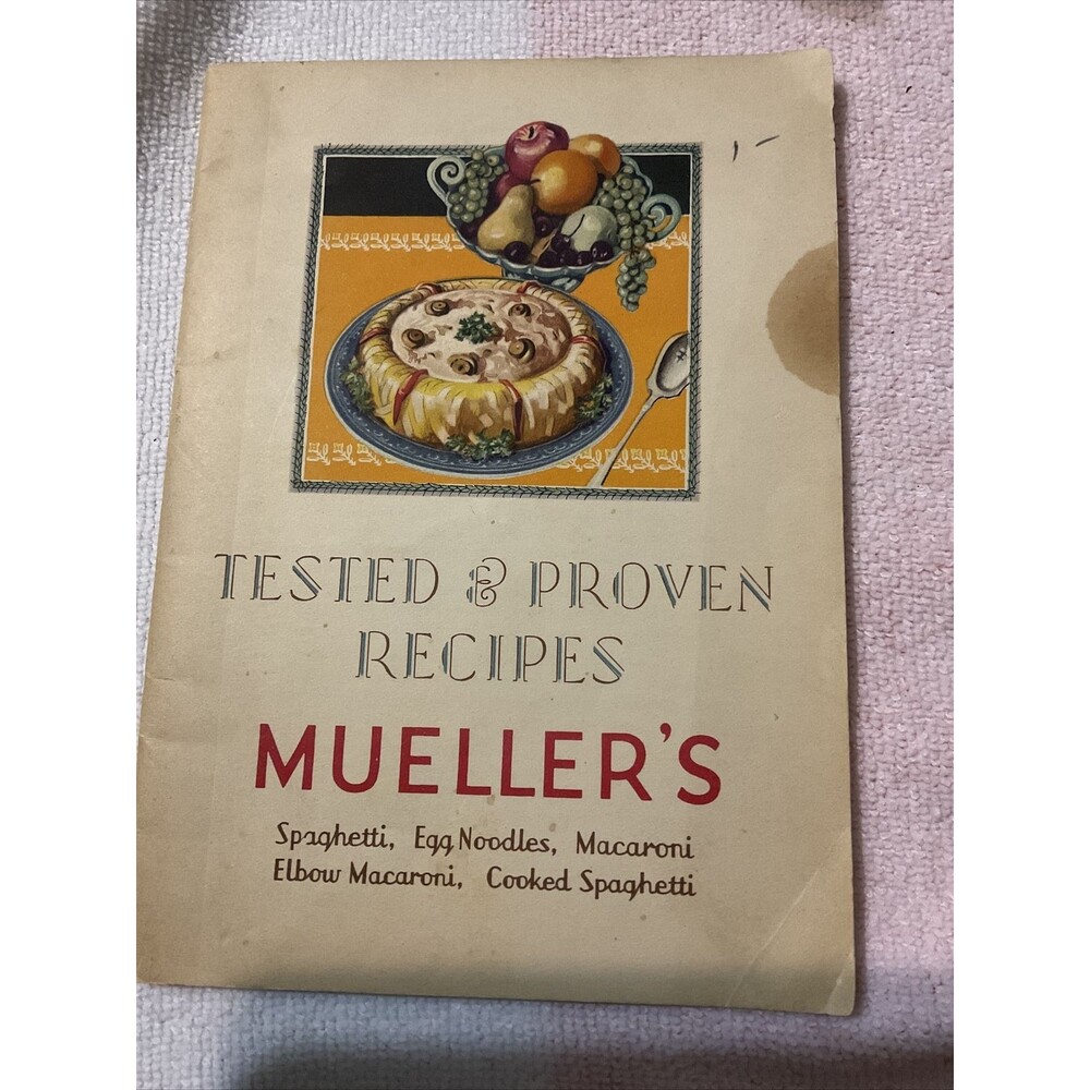 VINTAGE MUELLER'S Spaghetti Egg Noodles Macaroni Elbow Macaroni Cooked Spaghetti